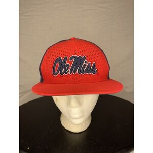 Nike True Dri Fit Mississisppi Ole Miss Rebels SnapBack Cap Hat Red & Blue
